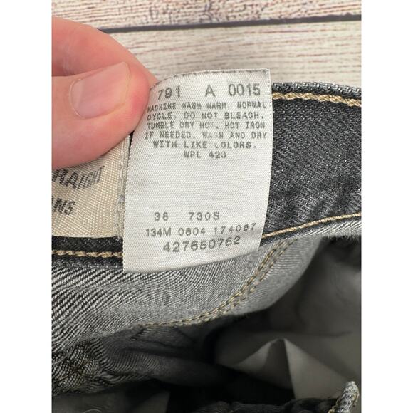 Vintage Y2K Levi's 569 Loose Straight Jeans Mens 28x28 Black Medium Wash Fade - Picture 6 of 8